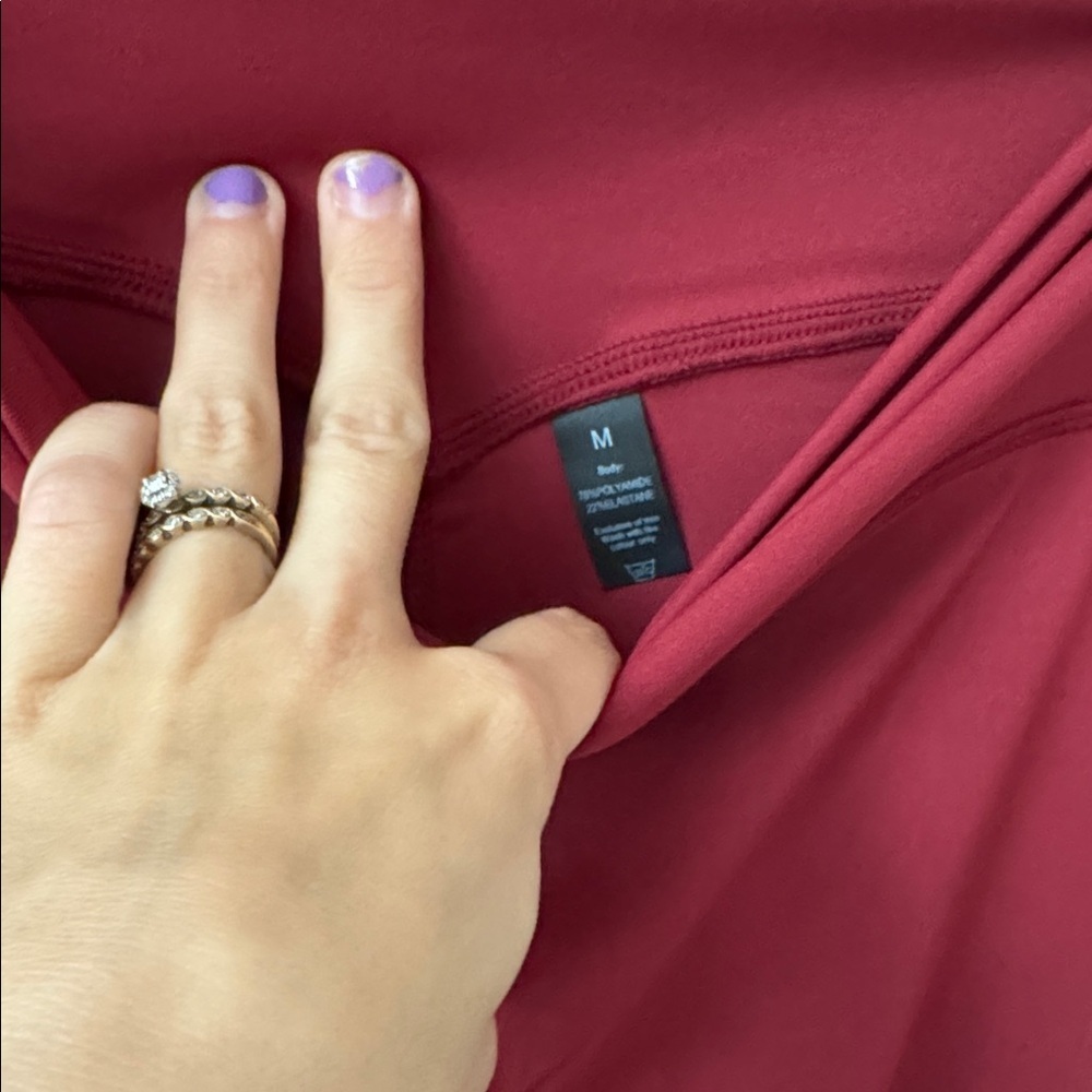 Time Off Red Wide Leg Butt Lifting Wide Leg Flare Pull On Athletic Casual Pants - Picture 3 of 3